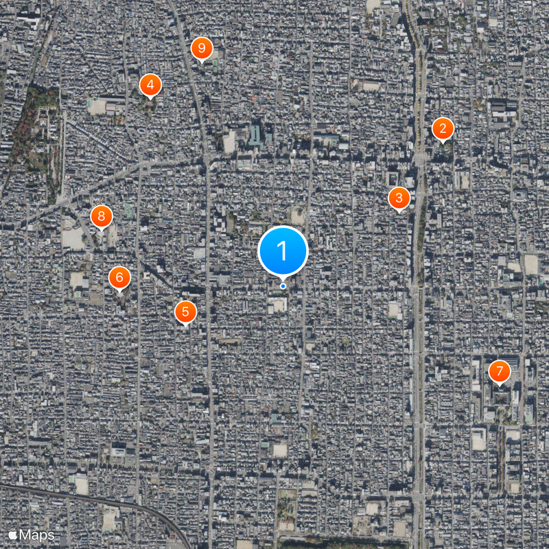 Château de Jurakudai Carte