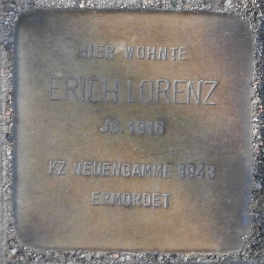 Stolperstein dedicated to Erich Lorenz