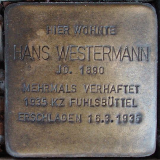 Stolperstein für Hans Westermann