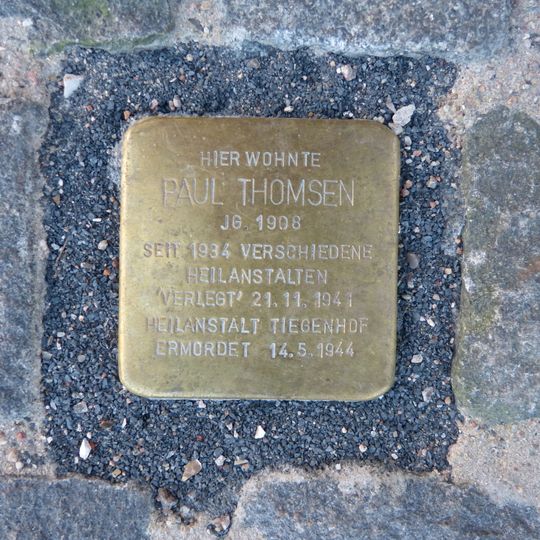 Stolperstein dedicated to Paul Thomsen