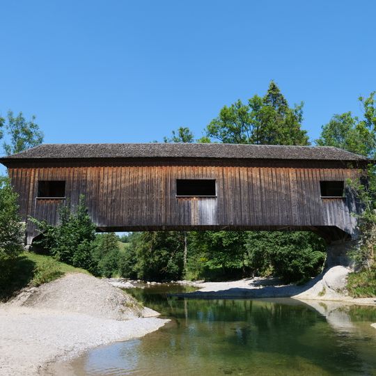 Covered wooden bridge over the Sitter