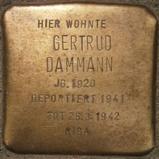 Stolperstein dedicated to Gertrud Dammann