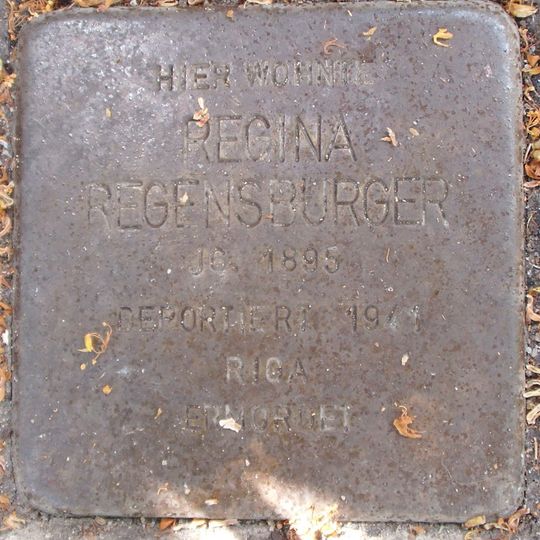 Stolperstein dedicated to Regina Regensburger