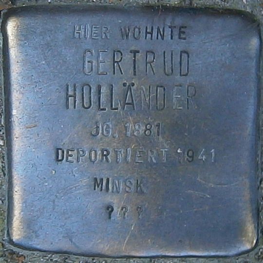 Stolperstein dedicated to Gertrud Holländer