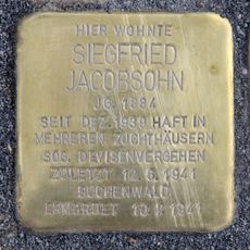 Stolperstein à la mémoire de Siegfried Jacobsohn