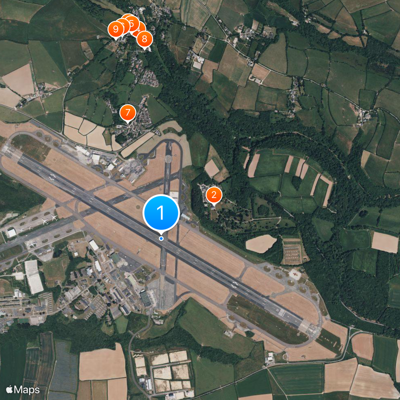 Aeroporto di Newquay Cornwall Mappa