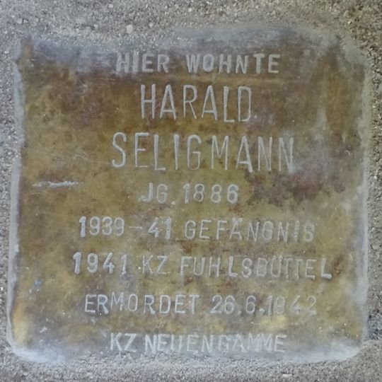 Stolperstein dedicated to Harald Seligmann
