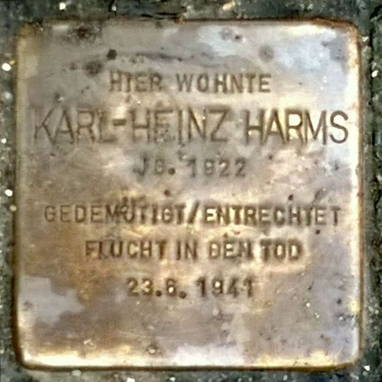 Stolperstein dedicated to Karl-Heinz Harms