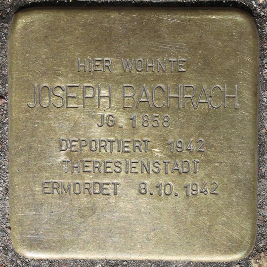 Stolperstein dedicated to Joseph Bachrach