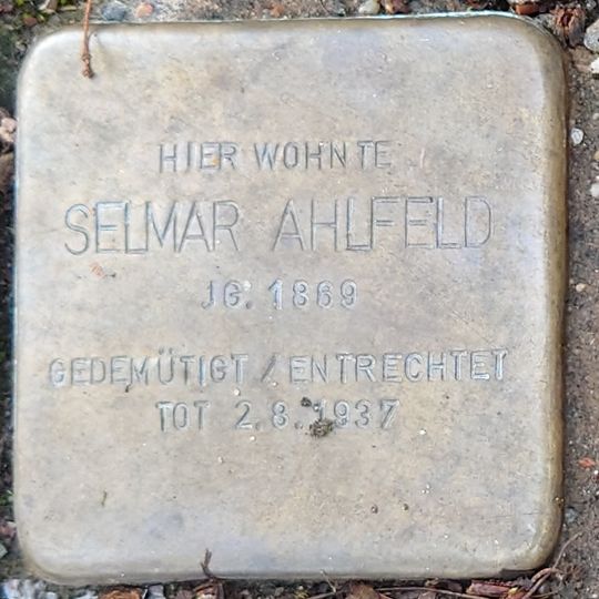 Stolperstein dedicated to Selmar Ahlfeld