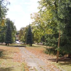 Park z pozostałościami urządzeń parkowych