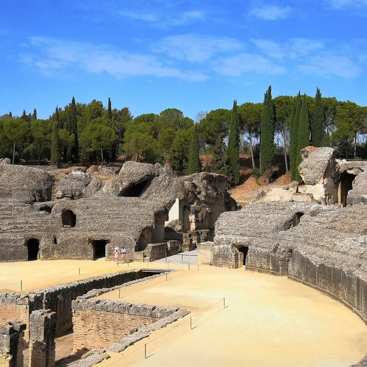 Roman ruins of Italica Sevilla;Roman City of Italica