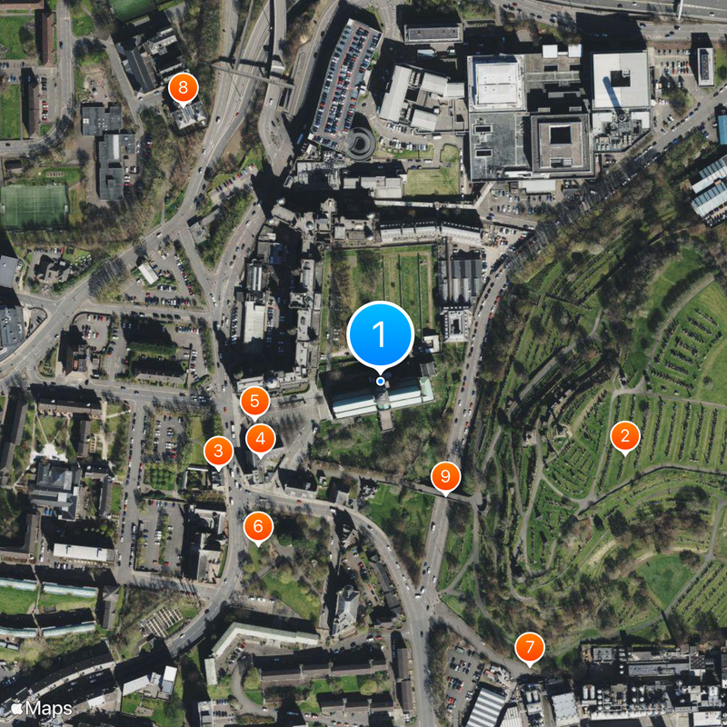 Katedra w Glasgow Mapa