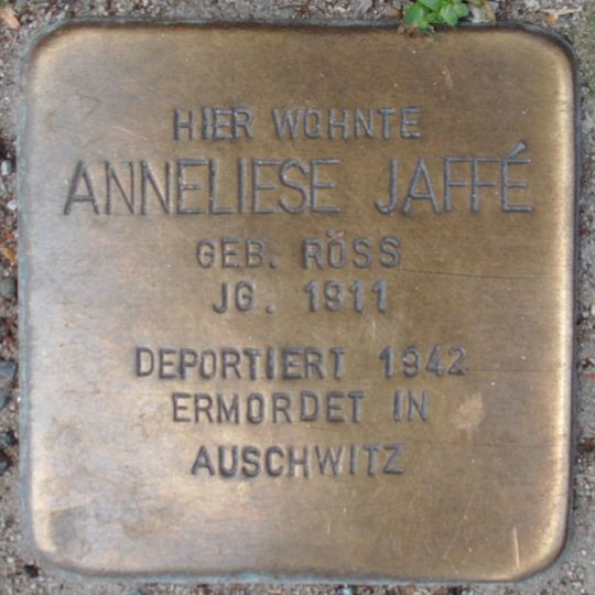 Stolperstein dedicated to Anneliese Jaffé