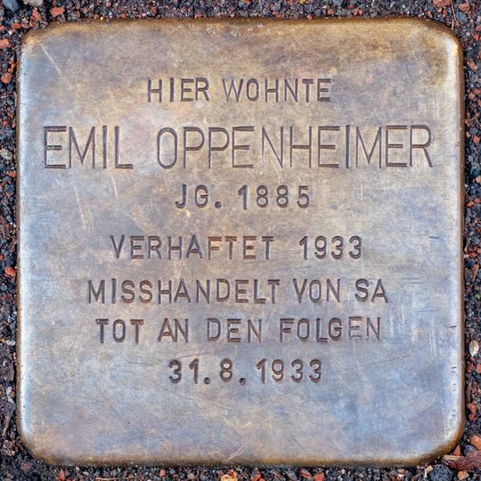 Stolperstein em memória de Emil Oppenheimer