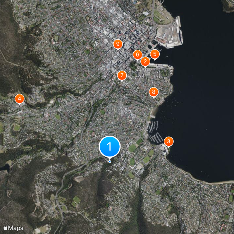 Université de Tasmanie Carte