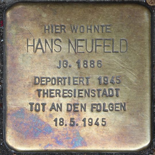 Stolperstein em memória de Hans Neufeld