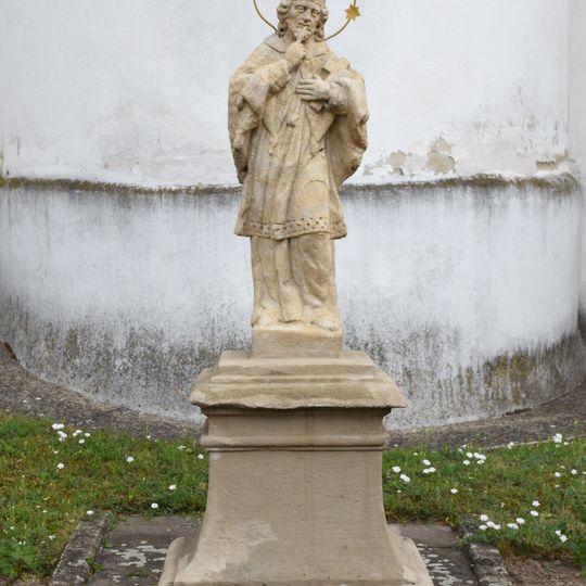 Socha svatého Jana Nepomuckého v Prosiměřicích u kostela svatého Jiljí