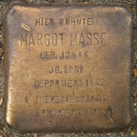 Stolperstein dedicated to Margot Masse