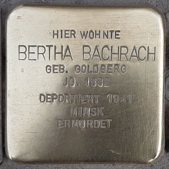Stolperstein dedicated to Bertha Bachrach