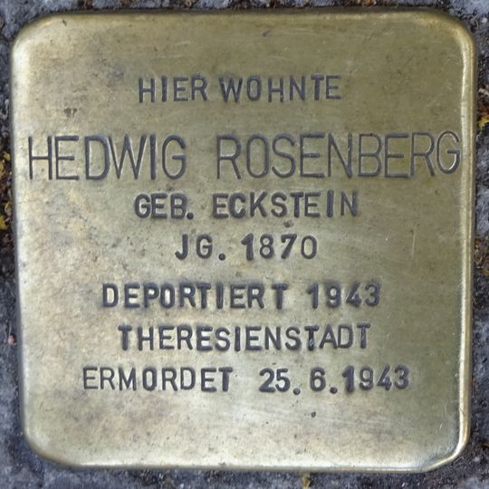 Stolperstein dedicated to Hedwig Rosenberg