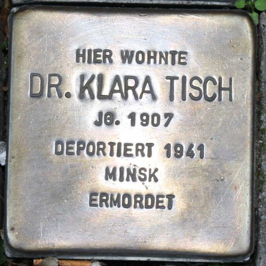 Stolperstein à la mémoire de Cläre Tisch