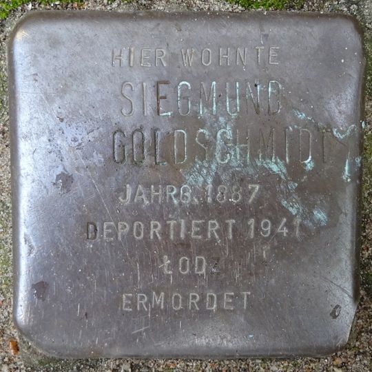 Stolperstein dedicated to Siegmund Goldschmidt