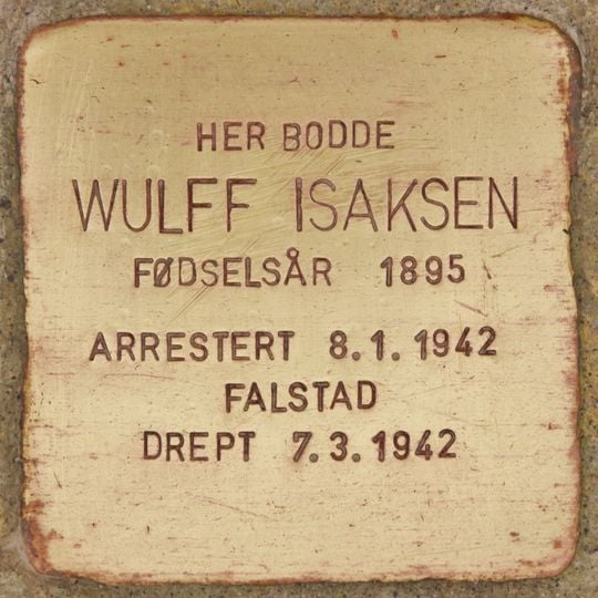 Stolperstein en memoria de Wulff Isaksen