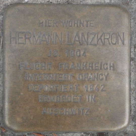 Stolperstein à la mémoire de Hermann Lanzkron
