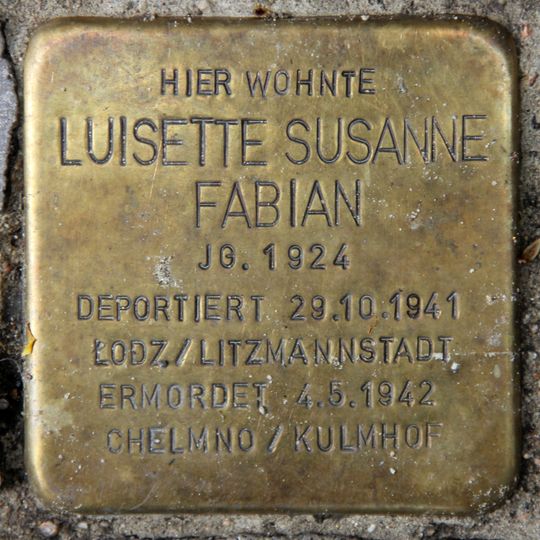 Stolperstein dedicated to Luisette Susanne Fabian