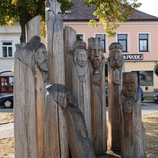 Dřevěný betlém na náměstí