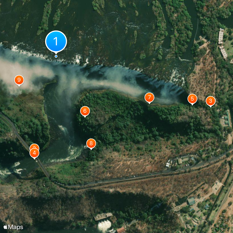 Cascate Vittoria Mappa