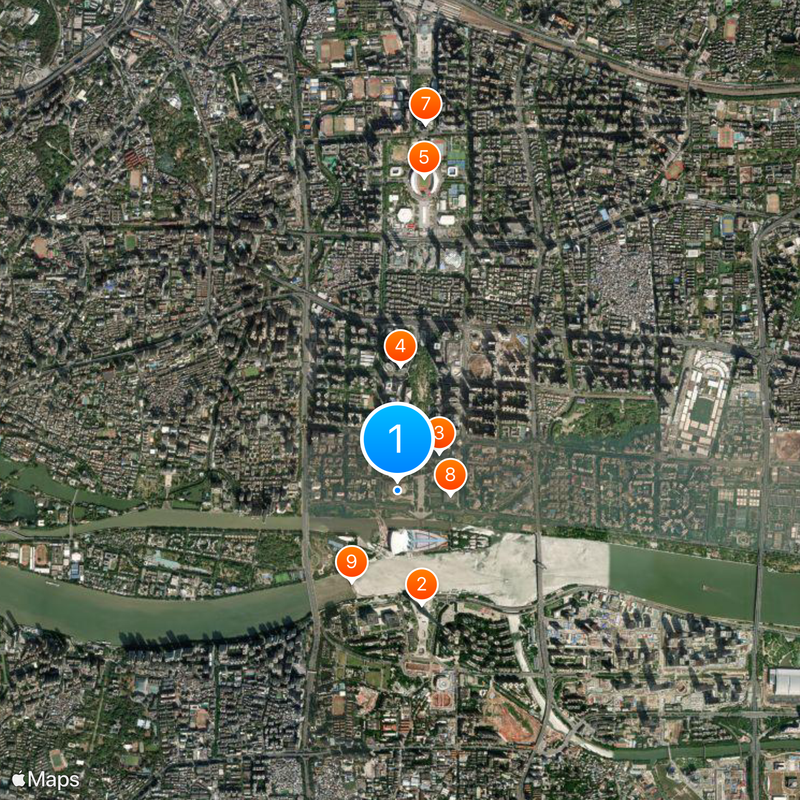 Ópera de Cantón Mapa