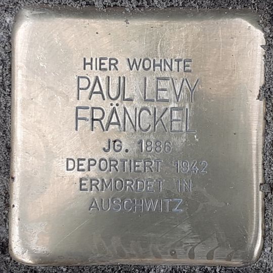 Stolperstein en memoria de Paul Levy Fränckel