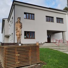 Socha Sokola v Ledenicích u Sokolovny