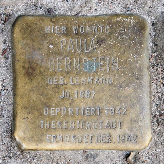 Stolperstein dedicated to Paula Bernstein