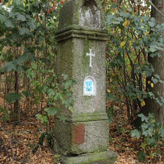 Kříž se svatým Františkem v Luční ulici v Raspenavě