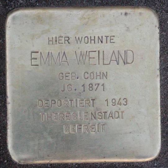 Stolperstein dedicated to Emma Weiland