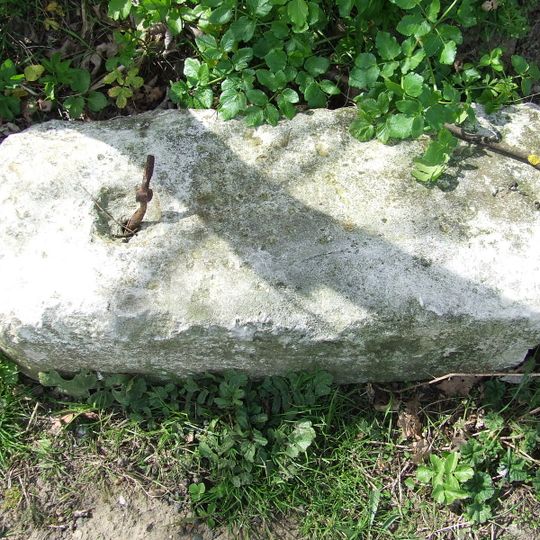 Milestone, by-passed section of A12 now cul-de-sac, c.80yds N of gate blocking vehicle access