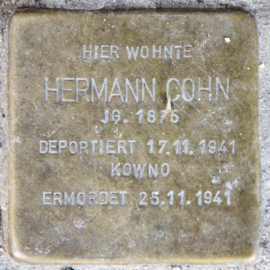 Stolperstein en memoria de Hermann Cohn