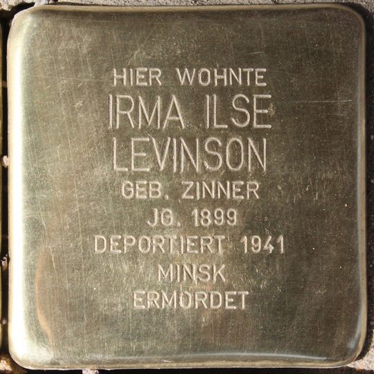 Stolperstein à la mémoire d’Irma Ilse Levinson