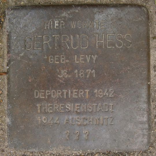 Stolperstein dedicated to Gertrud Hess