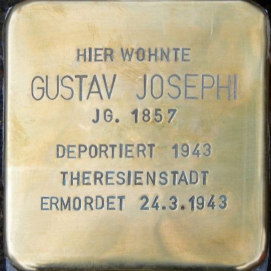 Stolperstein dedicated to Gustav Josephi