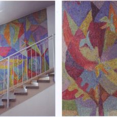 Kunst-am-Bau: Wandmosaike von Wilfried Kirschl an der Volksschule