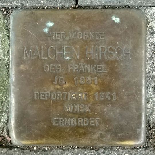 Stolperstein en memoria de Malchen Hirsch