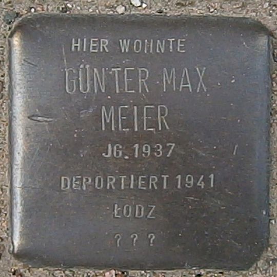 Stolperstein en memoria de Günter Max Meier