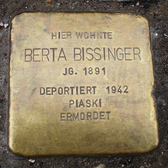 Stolperstein em memória de Berta Bissinger