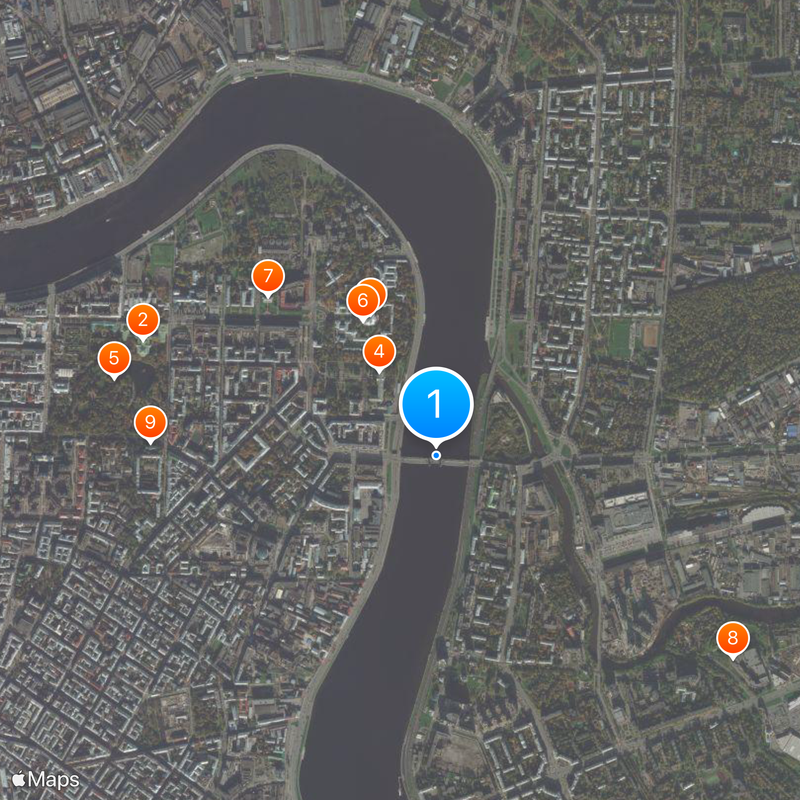 Bolsheokhtinsky Bridge Mapa