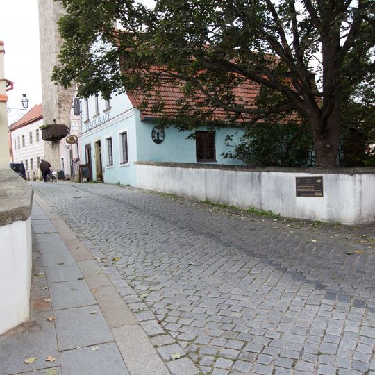 Bridge of Palackého street over the city moat in Telč