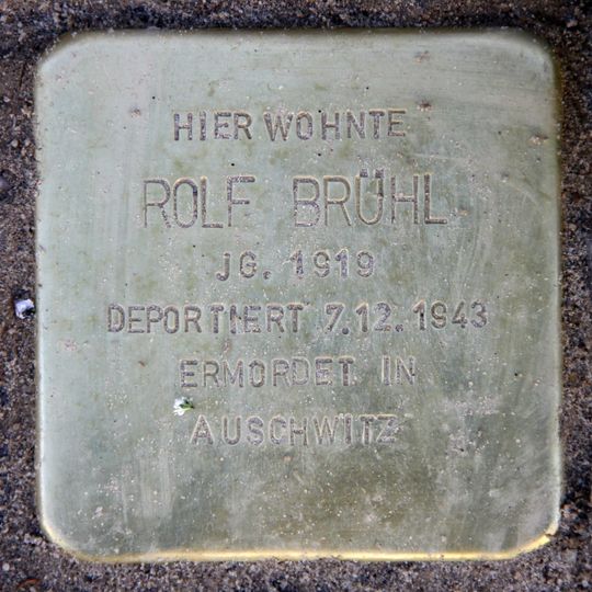 Stolperstein dedicated to Rolf Brühl